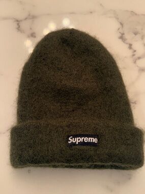 Supreme Olive Fuzzy Cuffed Beanie